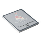 ブルー航海の・レッド・クリームセーリングボートカスタム ノートパッド (アングル)