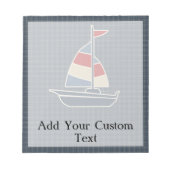 ブルー航海の・レッド・クリームセーリングボートカスタム ノートパッド (正面)