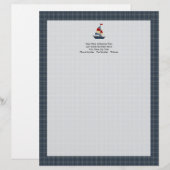 ブルー航海の,レッド,クリーム帆船カスタム レターヘッド (正面/裏面)