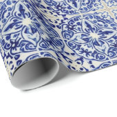 ブルー色彩の鮮やかタイルルック – コートヤ地中海のード ラッピングペーパー (ロールコーナー)