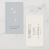 ブルー花の写真 名刺 (正面/裏面)