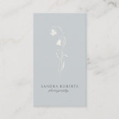 ブルー花の写真 名刺 (正面)