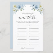 ブルー花模様お母さんがゲームカードを買ったのは何歳だった (正面/裏面)