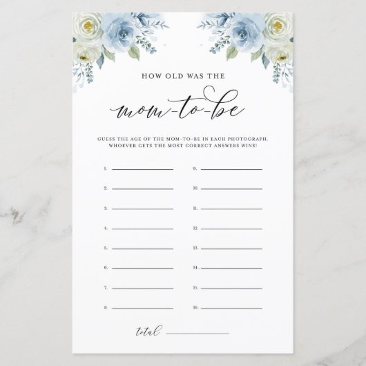 ブルー花模様お母さんがゲームカードを買ったのは何歳だった (正面)