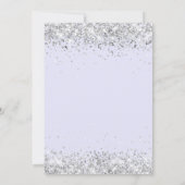 ブルー花模様ラベンダーシルバー25結婚th 招待状 (裏面)