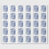 ブルー芸術的ホワイトウィークファミリークリスマス ラッピングペーパー (フラット)