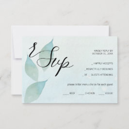 ブルー芸術的秋ウォーターカラーアート 出欠カード