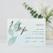 ブルー芸術的秋ウォーターカラーアート 出欠カード (スタンド正面)