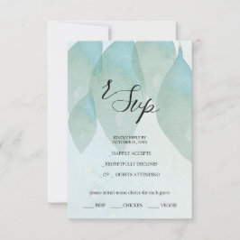 ブルー芸術的秋ウォーターカラーアート 出欠カード