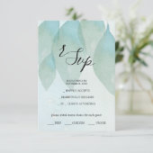 ブルー芸術的秋ウォーターカラーアート 出欠カード (スタンド正面)