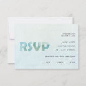 ブルー芸術的秋ウォーターカラーアート 出欠カード (正面)