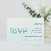 ブルー芸術的秋ウォーターカラーアート 出欠カード (スタンド正面)