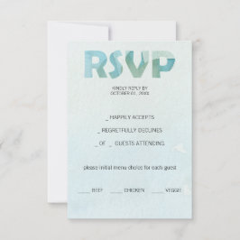 ブルー芸術的秋ウォーターカラーアート 出欠カード