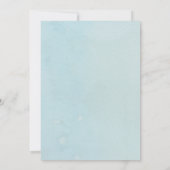 ブルー芸術的秋ウォーターカラーアート 招待状 (裏面)