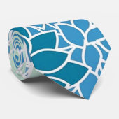 ブルー華美ダリアフローラアート ネクタイ (ロール)