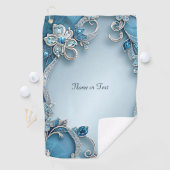 ブルー華美フローラゴルフタオル ゴルフタオル (インサイチュ)