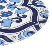 ブルー華美フローラシ地中海のシリアタイル カッティングボード (角)