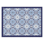  ブルー華美フローラシ地中海のシリアタイル テーブルクロス (正面(横))