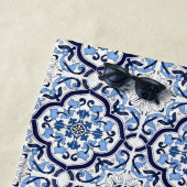  ブルー華美フローラシ地中海のシリアタイル ビーチタオル (インサイチュ)