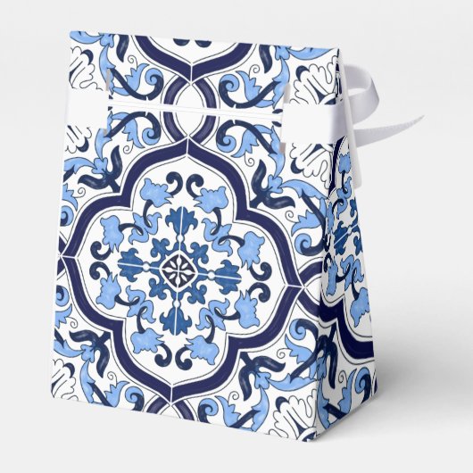 ブルー華美フローラシ地中海のシリアタイル フェイバーボックス (裏面サイド)