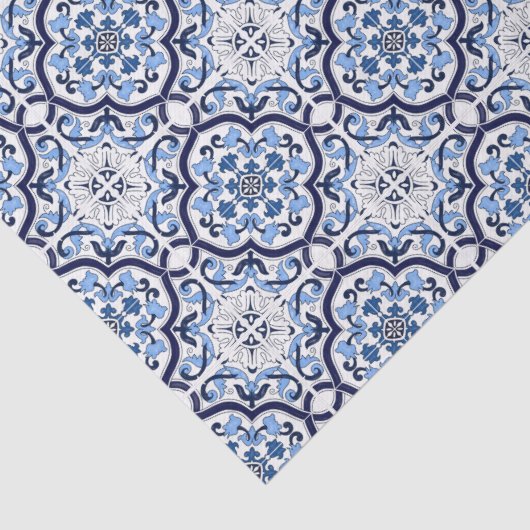 ブルー華美フローラシ地中海のシリアタイル 薄葉紙 (詳細)