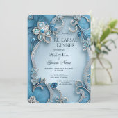 ブルー華美フローラリハーサルディナー招待状 招待状 (スタンド正面)