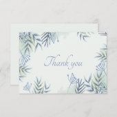 ブルー葉とベリーありがとう サンキューカード (正面/裏面)