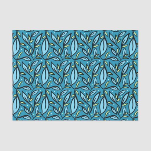 ブルー葉ティッシュペーパー 薄葉紙 (正面)