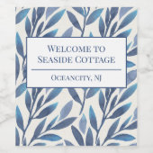 ブルー葉ビーチバケーションレンタル ワインラベル (シングルラベル)