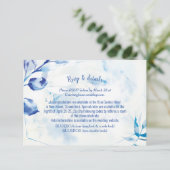ブルー葉ボタニカルウェディングRSVPオンラインカード 出欠カード (スタンド正面)