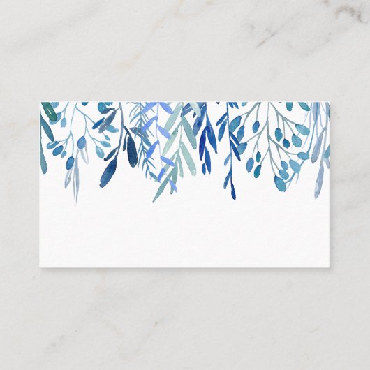 ブルー葉空白の座席表 プレイスカード (裏面)