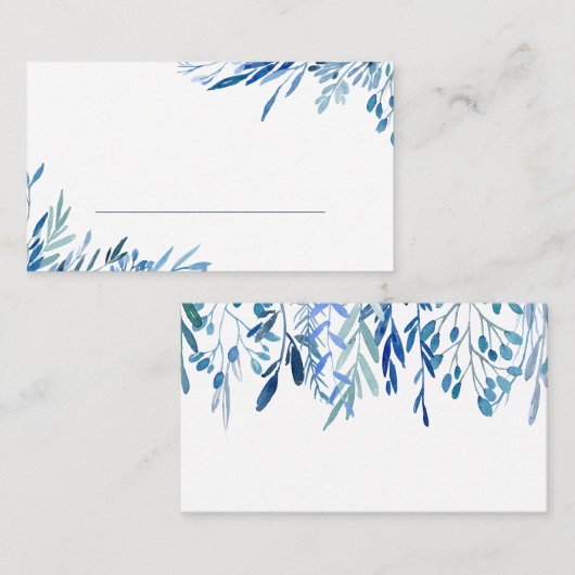 ブルー葉空白の座席表 プレイスカード (正面/裏面)