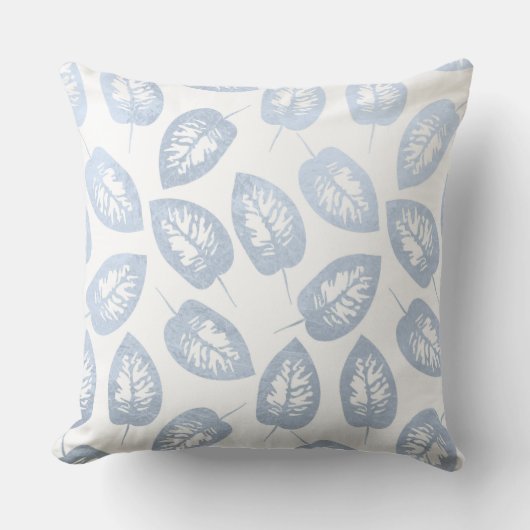ブルー葉装飾用クッション クッション (正面)