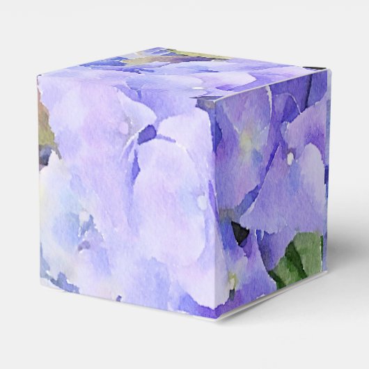 ブルー薄紫カスタムウェディングアジサイ フェイバーボックス (裏面サイド)