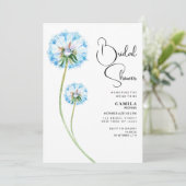 ブルー薄紫グリーンダンデロンフローラブライダルシャワー 招待状 (スタンド正面)