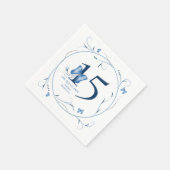 ブルー蝶とスワーズキンチェニェラ スタンダードカクテルナプキン (角)