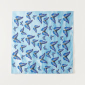 ブルー蝶タペストリー タペストリー (正面(横))