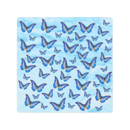 ブルー蝶メタルアート メタルプリント