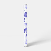 ブルー蝶モダンエレガントカスタムモノグラム SAMSUNG GALAXYケース (左側面)