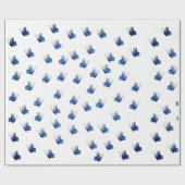 ブルー蝶ラッピング紙 ラッピングペーパー (フラット)