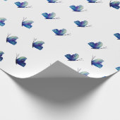 ブルー蝶ラッピング紙 ラッピングペーパー (角)