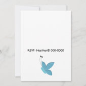 ブルー蝶誕生日招待状 招待状 (裏面)