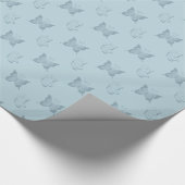 ブルー蝶誕生日 ラッピングペーパー (角)