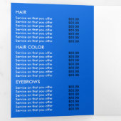 ブルー蝶、美しいサロントリフォールドフライヤー 三つ折り招待状 (内部最初)