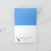 ブルー裁縫マシンサンキューノートカード サンキューカード (内部)