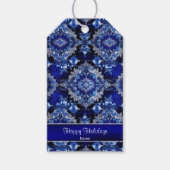 ブルー装飾オーナメントホリデーギフトラベル ギフトタグ (正面)