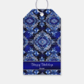 ブルー装飾オーナメントホリデーギフトラベル ギフトタグ (裏面)