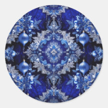 ブルー装飾オーナメントホリデーシール