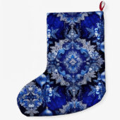 ブルー装飾オーナメントホリデーストッキング ラージクリスマスストッキング (裏面)