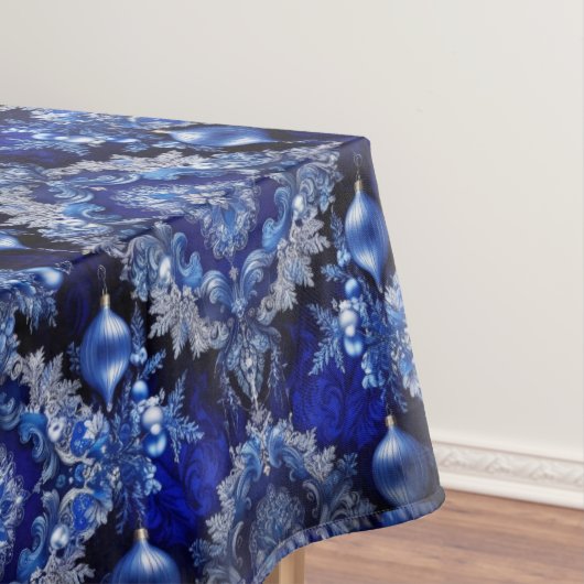 ブルー装飾オーナメントホリデーテーブルクロス テーブルクロス (インサイチュ)